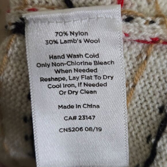 Talbots Diamond Fairisle Sweater Lambs Wool Blend Size XL - Picture 7 of 7